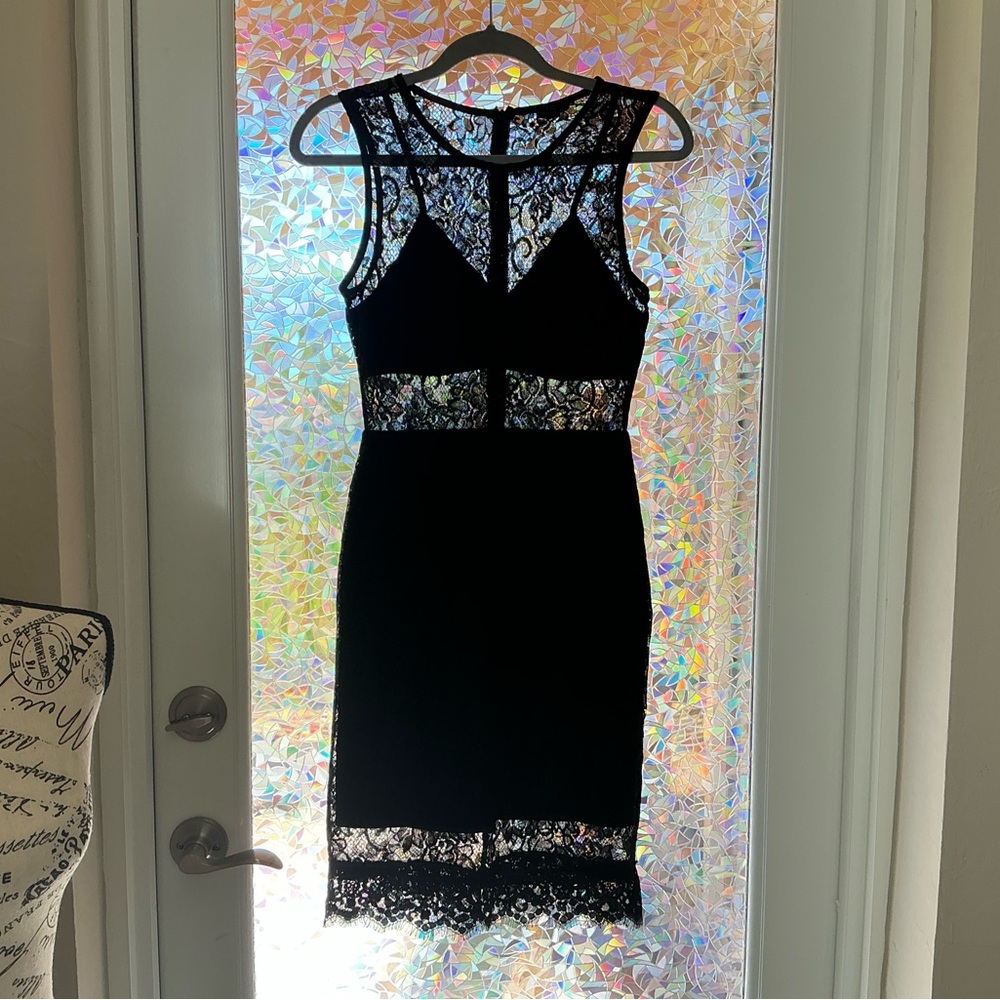 NBD Black Lace Midi Dress